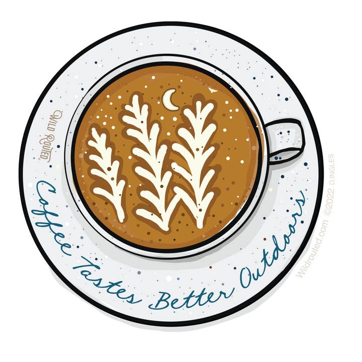 Autocollant en vinyle pour l'extérieur Coffee is pour la vente par Wild Routed