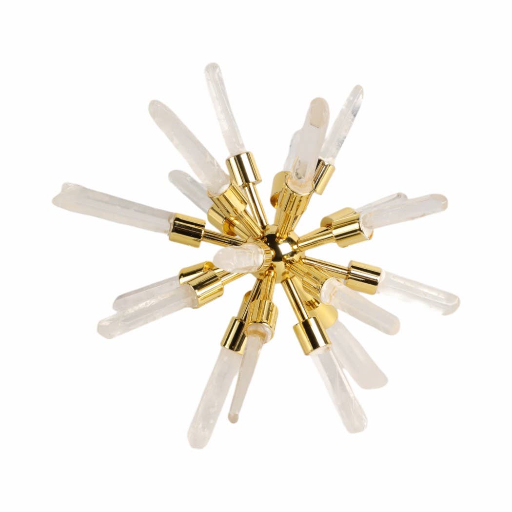 Sagebrook Home - Wholesale Decorative Tabletop Object - Metal Glass Small Crystal Starburst Statuary - Gold, 8 in.5