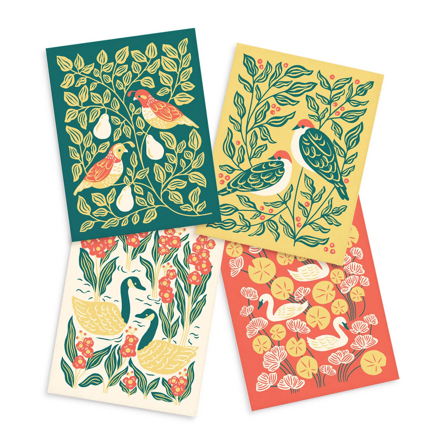 Nuthatch Studio - Wholesale Christmas Card - Holiday Birds Christmas Card Set: Original Art, Set of 86