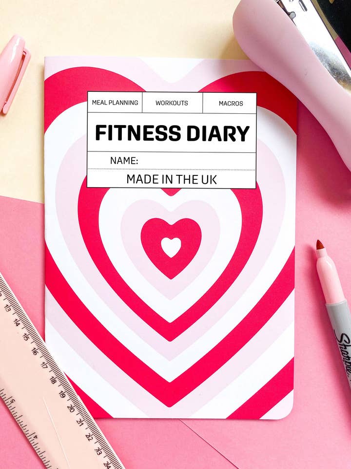 Fitness Journal With Hearts for wholesale by Nevele Official