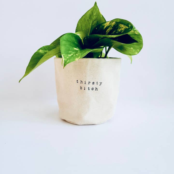 Leaf and Root Co. – Engroshandel Plantekrukke – Thirsty Bitch lærred plantepottebetræk3