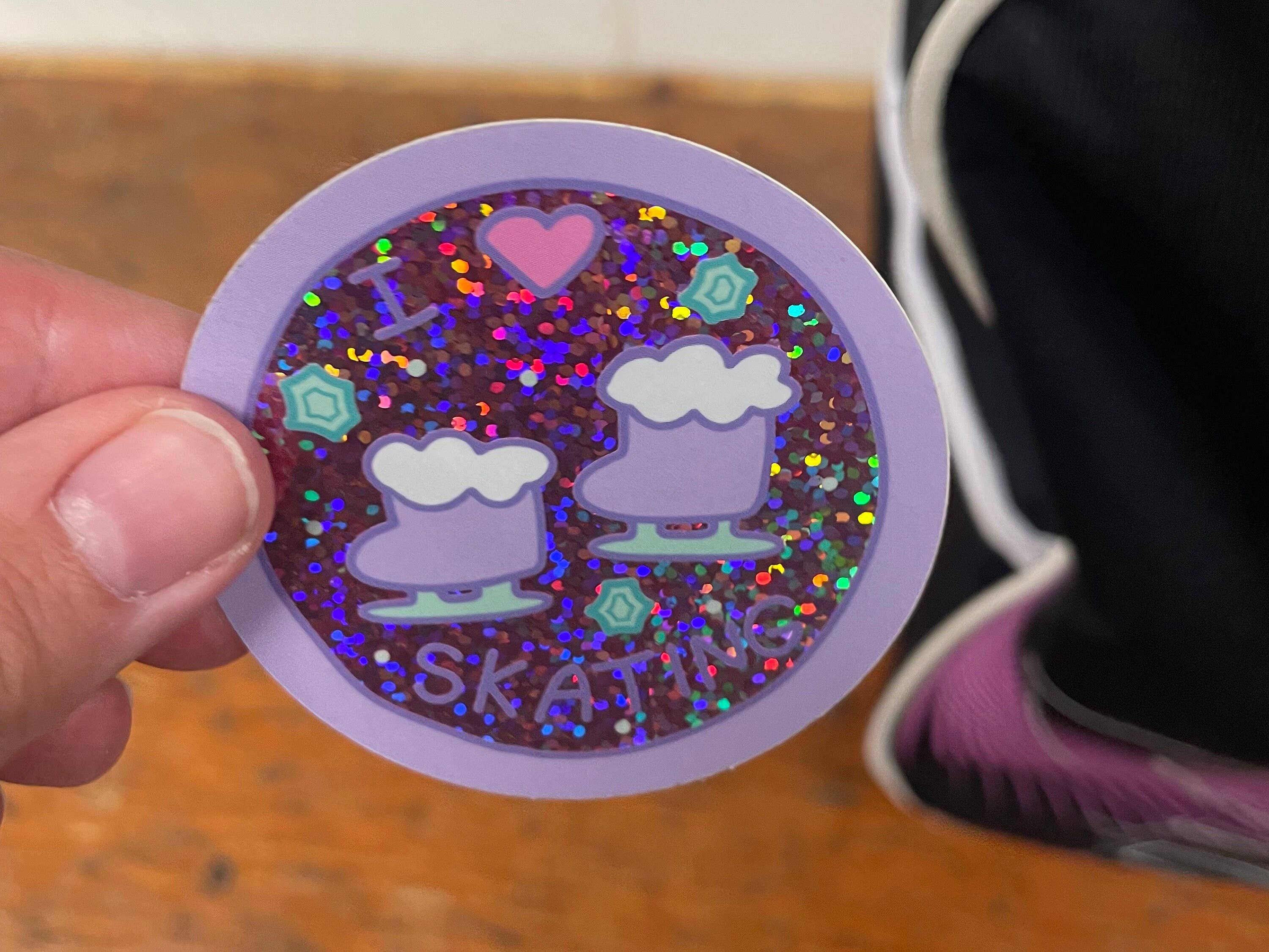 Courtney Elizabeth Studio - Wholesale Sticker - I Heart Skating - Glitter Vinyl Sticker For Figure Skaters6