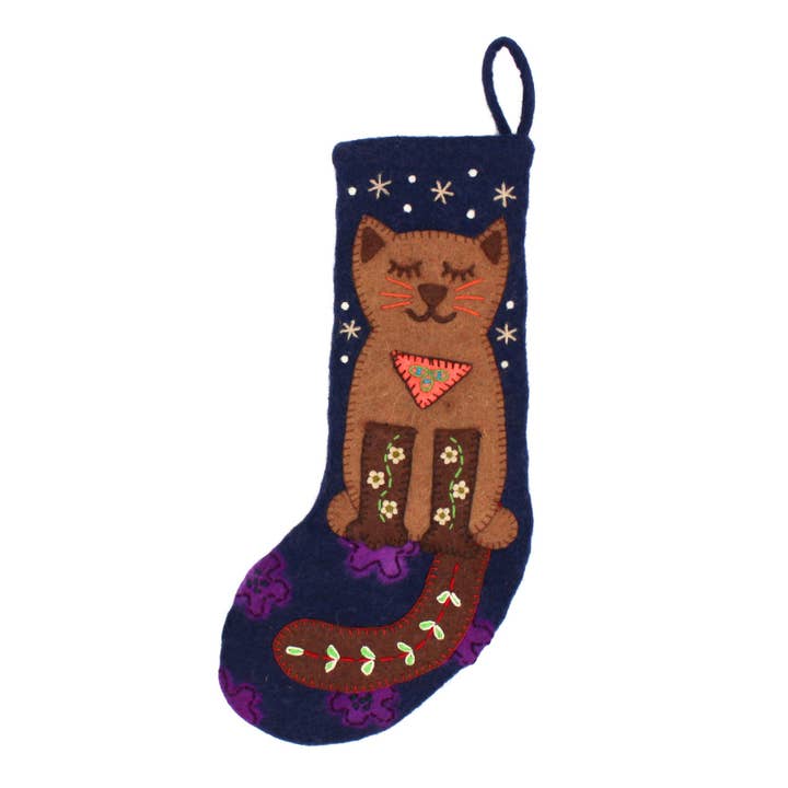 Lakhays Collection Inc. - Wholesale Holiday Stocking - Folk Art Emb Felt Stockings1