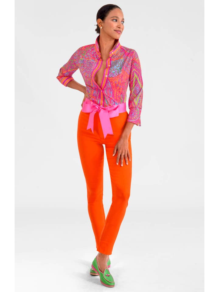Gretchen Scott LLC - Wholesale Button Down Shirt - Women's - Boyfriend Shirt - Grand Bazaar