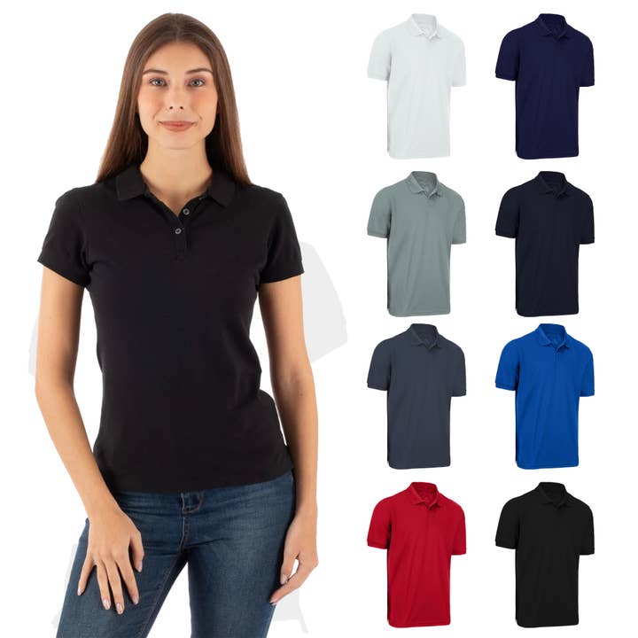 Radyan - Wholesale Polo - Women's - Womens Performance Cotton/Polyester Polo T-Shirt