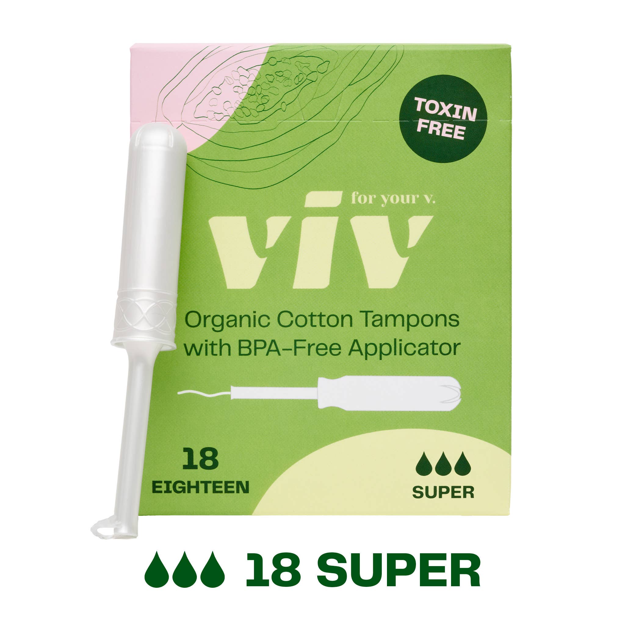 Viv for your V - Wholesale Tampon - Viv Organic Cotton Tampons - 100% Toxin-Free, BPA-Free1
