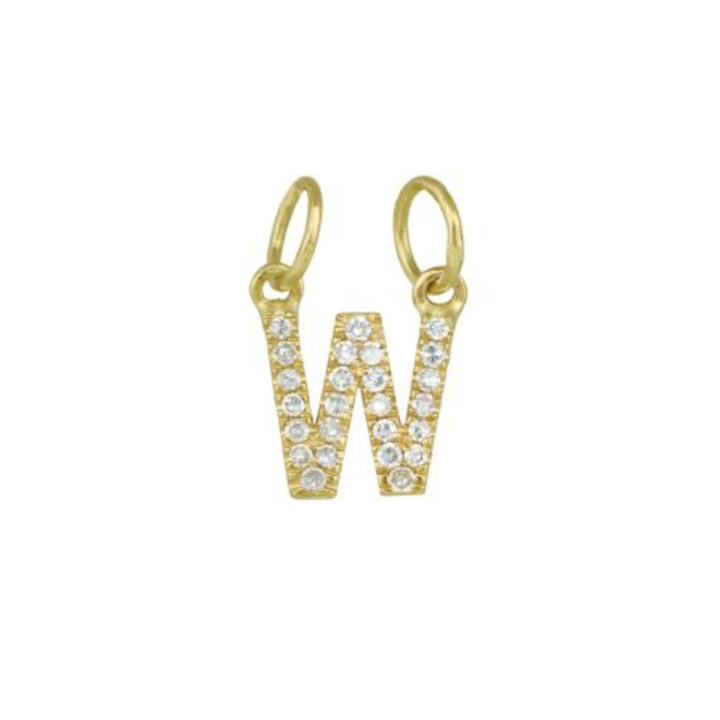 Ashley Schenkein Jewelry Design - Wholesale Pendant/Charm Necklace - Diamond Initial Charm 14K Yellow Gold Necklace24