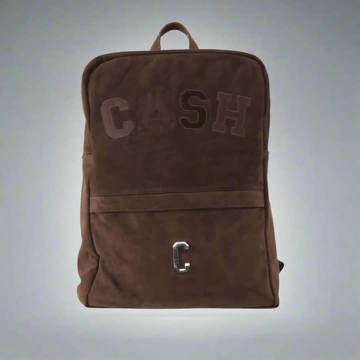 LEATHER NUBUCK BACK PACK : BROWN for wholesale by Cashland