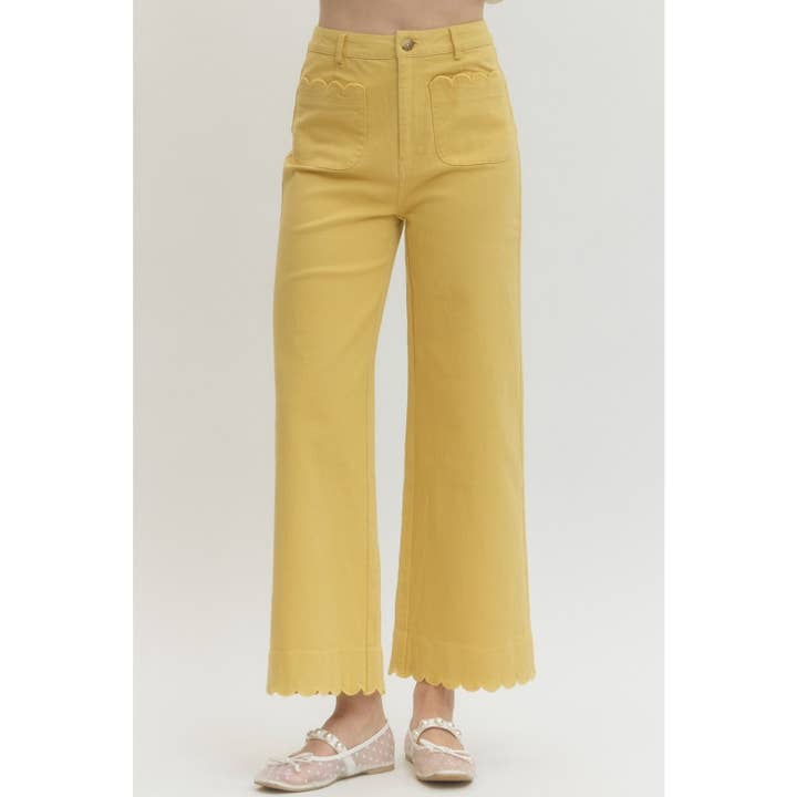 Pantalon large taille haute solide pour la vente par STYLE USA