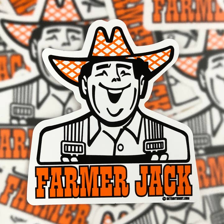 Sticker - Farmer Jack for wholesale by Detroit Shirt Co.