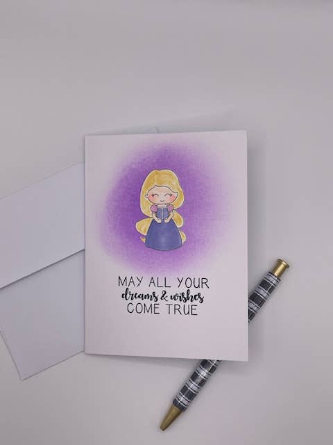 Long hair don't care princess, carte avec enveloppe pour la vente par Cards By Robin