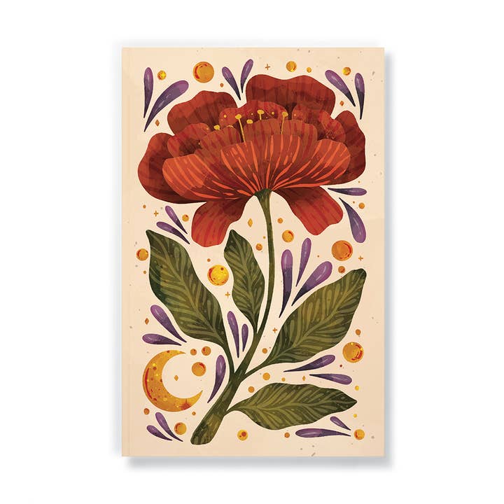 Denik - Vente Cahiers - Carnet de journal Layflat classique Burgundy Bloom0