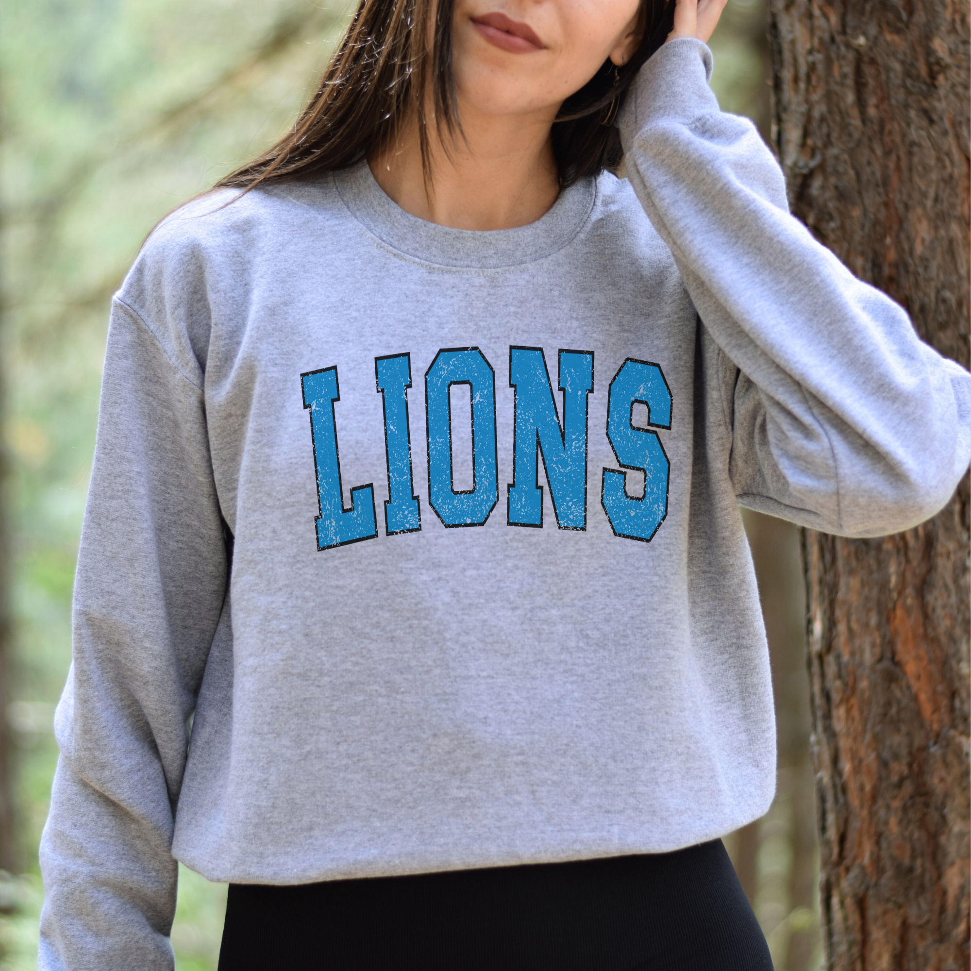 Fan Gear Central - Wholesale Graphic Sweatshirt - Unisex - Lions Graphic Sweatshirt – Gray Classic Crewneck1