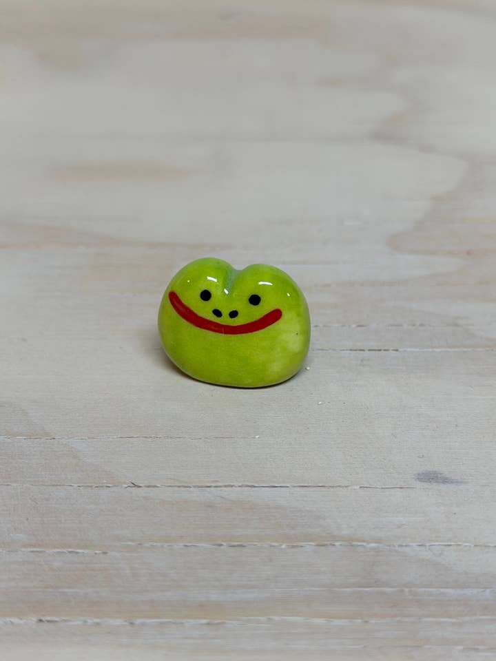 Frog Desk Pal - Mini Ceramic Trinket (Made to Order) for wholesale by Rolly Poly Studios