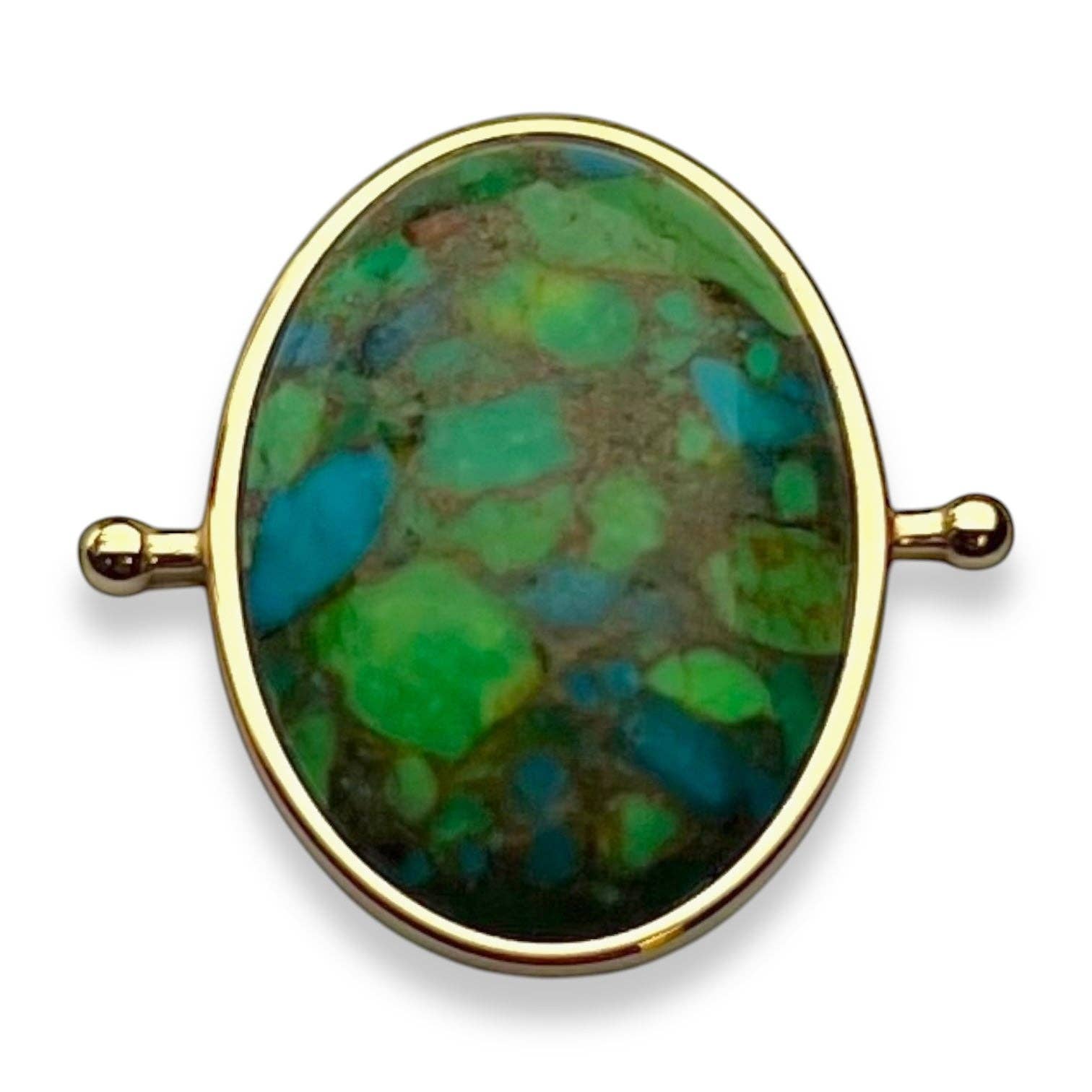 CONQUERing - Wholesale Cocktail/Statement Ring - "Water Lily Pond" Mosaic Stone Element6