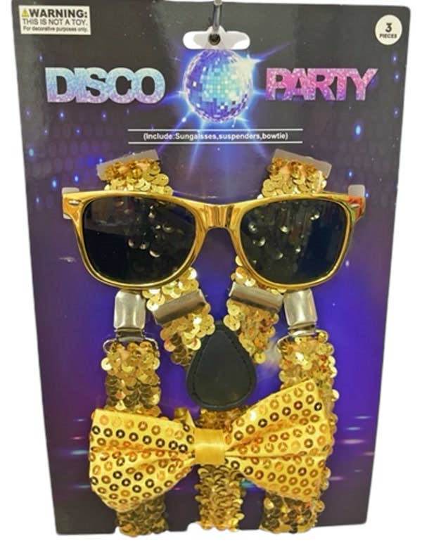 KBW Global Corp. - Wholesale Costume – Unisex - Gold Sequin Disco Kit