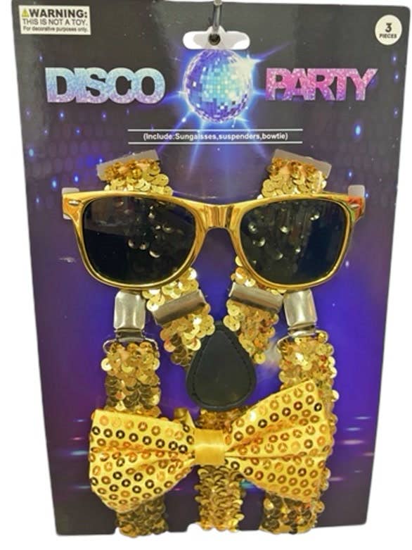 KBW Global Corp. - Wholesale Costume – Unisex - Gold Sequin Disco Kit0