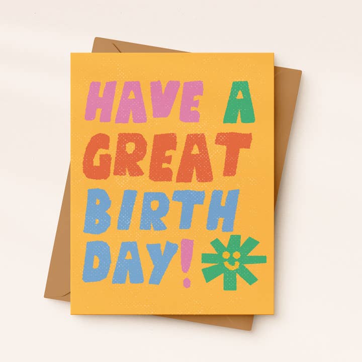 Bright Birthday Card for Kids & Adults | Colorful Retro Card for wholesale by Daydream Prints