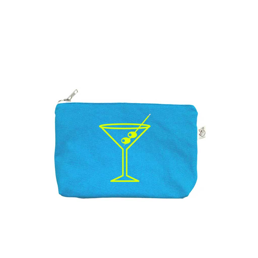Quilted Koala – wholesale Make-up/cosmetic bag – Aqua Makeup Bag - Martini Glass - Yellow