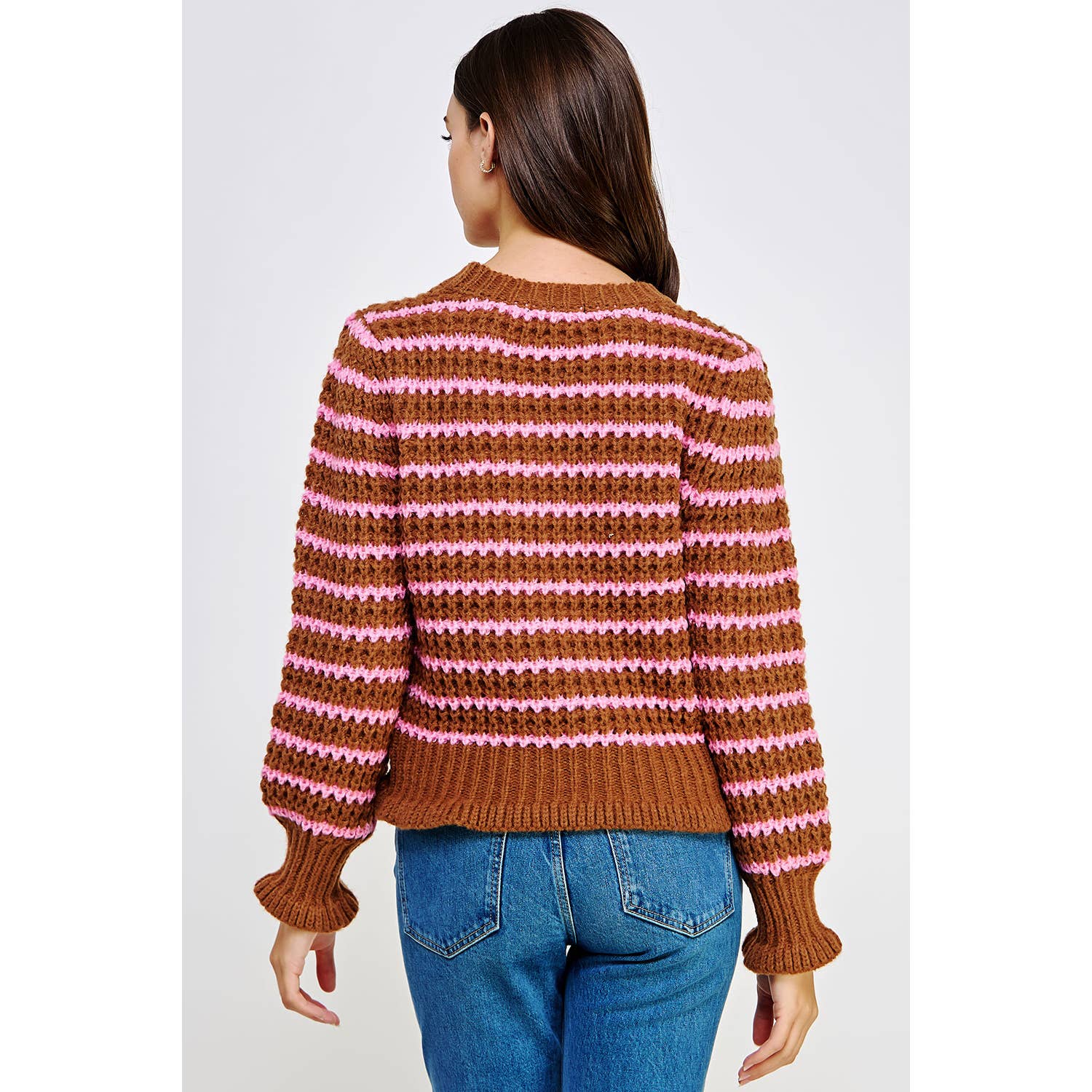 Strut & Bolt - Wholesale Pullover-trui - Dames - Gehaakte trui met gestreepte print8