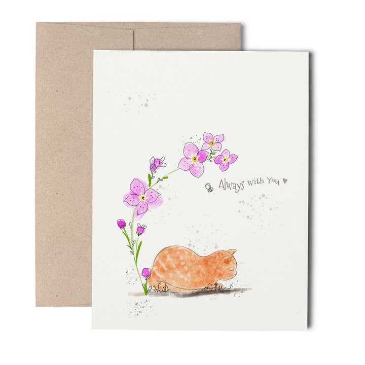 Pet Sympathy card for loss of a cat for wholesale by Caroline Scagel Studio