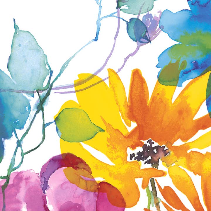 Papieren gastendoekjes 16 stuks primaire bloemenprint voor wholesale door Boston International