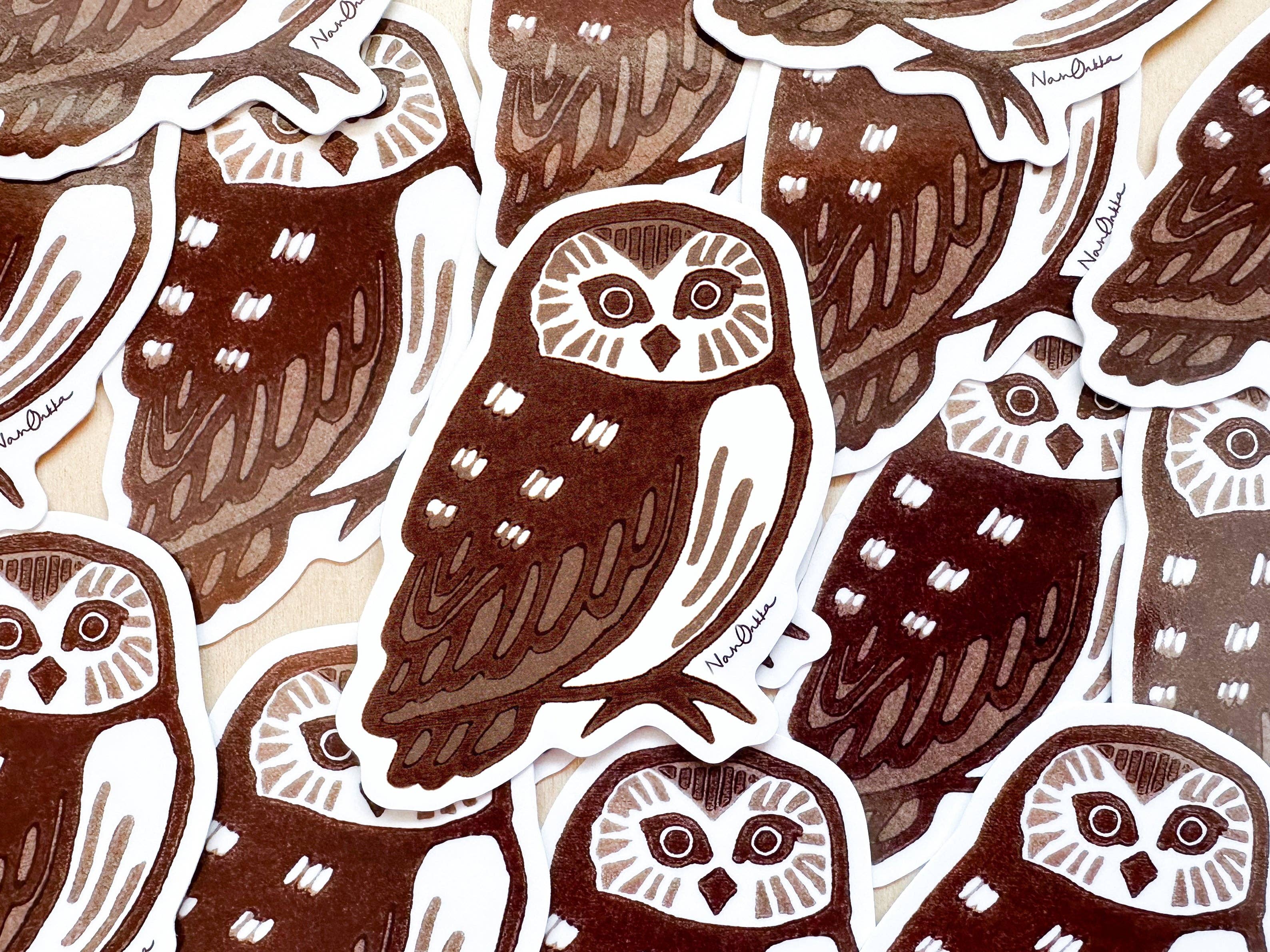 Nan Onkka Prints - Wholesale Sticker - Owl Diecut Sticker1