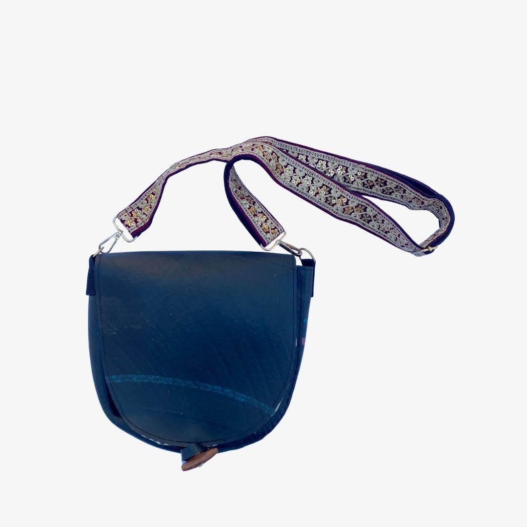 Ganesh Himal Trading - Wholesale Crossbody Bag - Women's -  Handcrafted Recycled Rubber Crossbody Bag w Removable Strap2