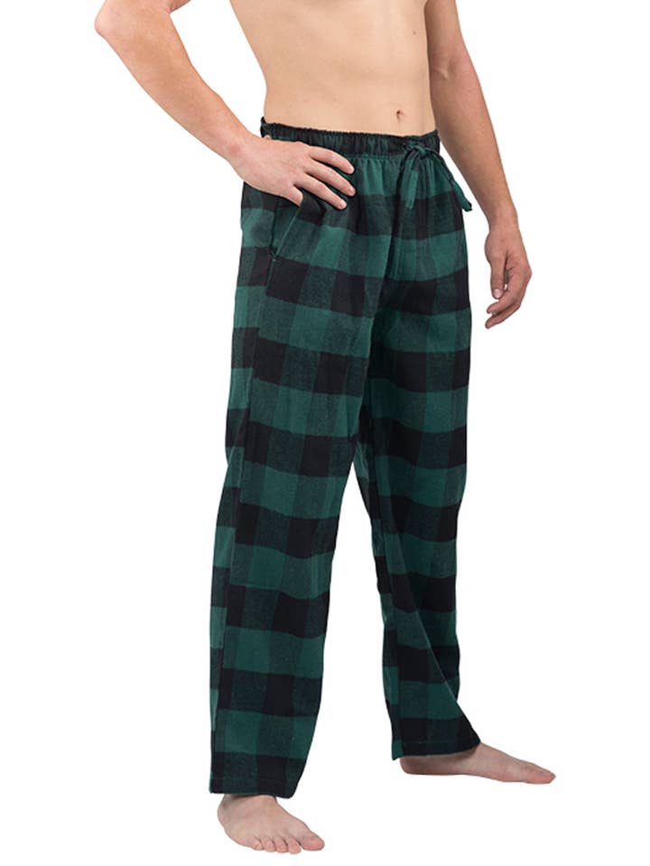 Eastern Off Price - Wholesale Sleepwear Bottom - Men's - Norty Men Flannel Pajama Pant 39976 Green Buffalo Plaid2