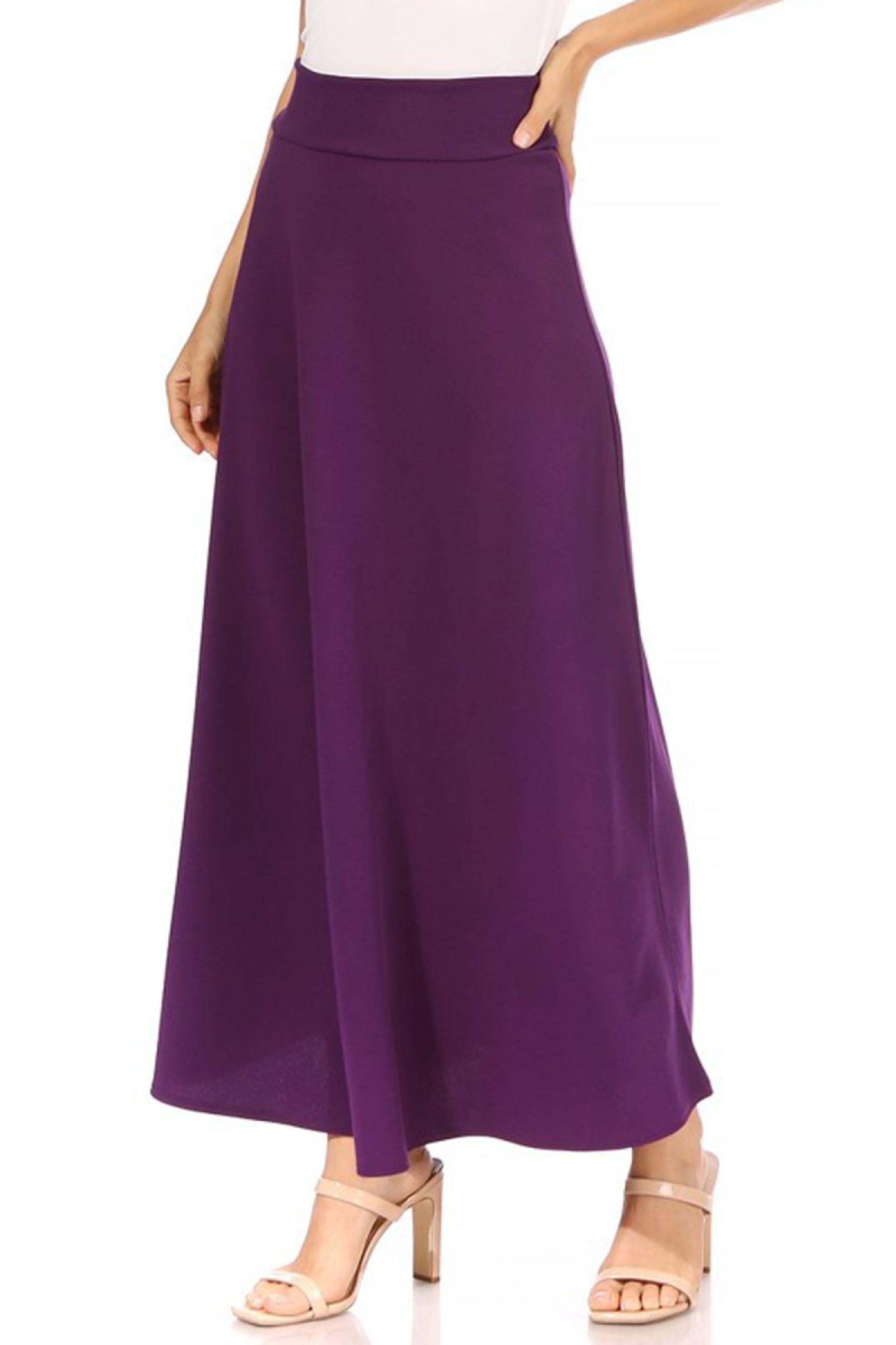 MOA COLLECTION - Wholesale Skirt - Women's - Women's Casual Solid Flare A-line Long Skirt25