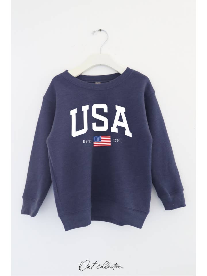 OAT COLLECTIVE - Wholesale Sweatshirt - Kids - USA EST.1776 PRINT Toddler Graphic Sweatshirt1