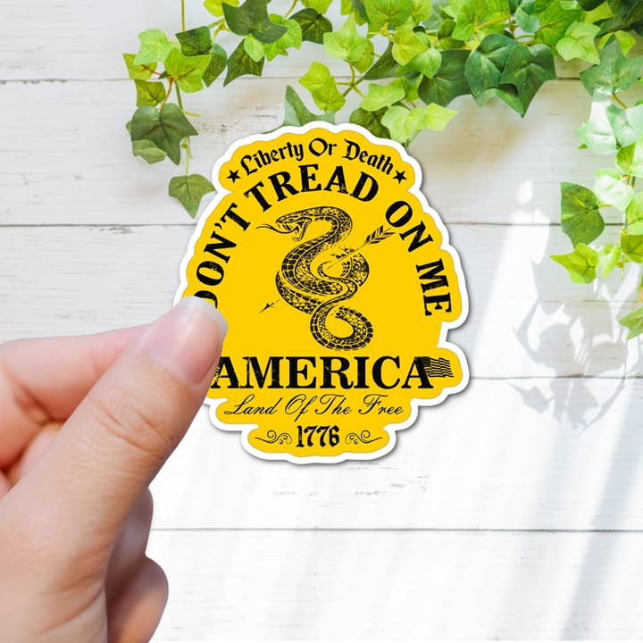 Jazzy Pop Stickers - Wholesale Sticker - Second Amendment Freedom don't tread USA laminated sticker1