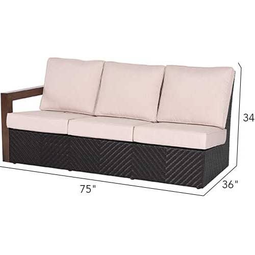 Beige Delano 5-Piece Wicker Sectional Sofa Set for wholesale on Faire3