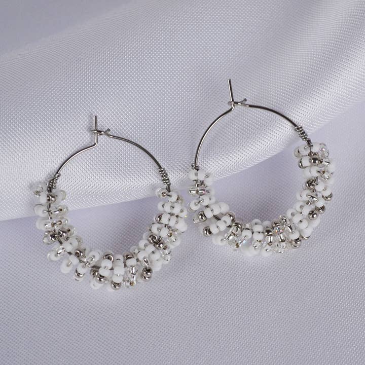 Pearl Hoop Dream In White for wholesale by Linati Studio