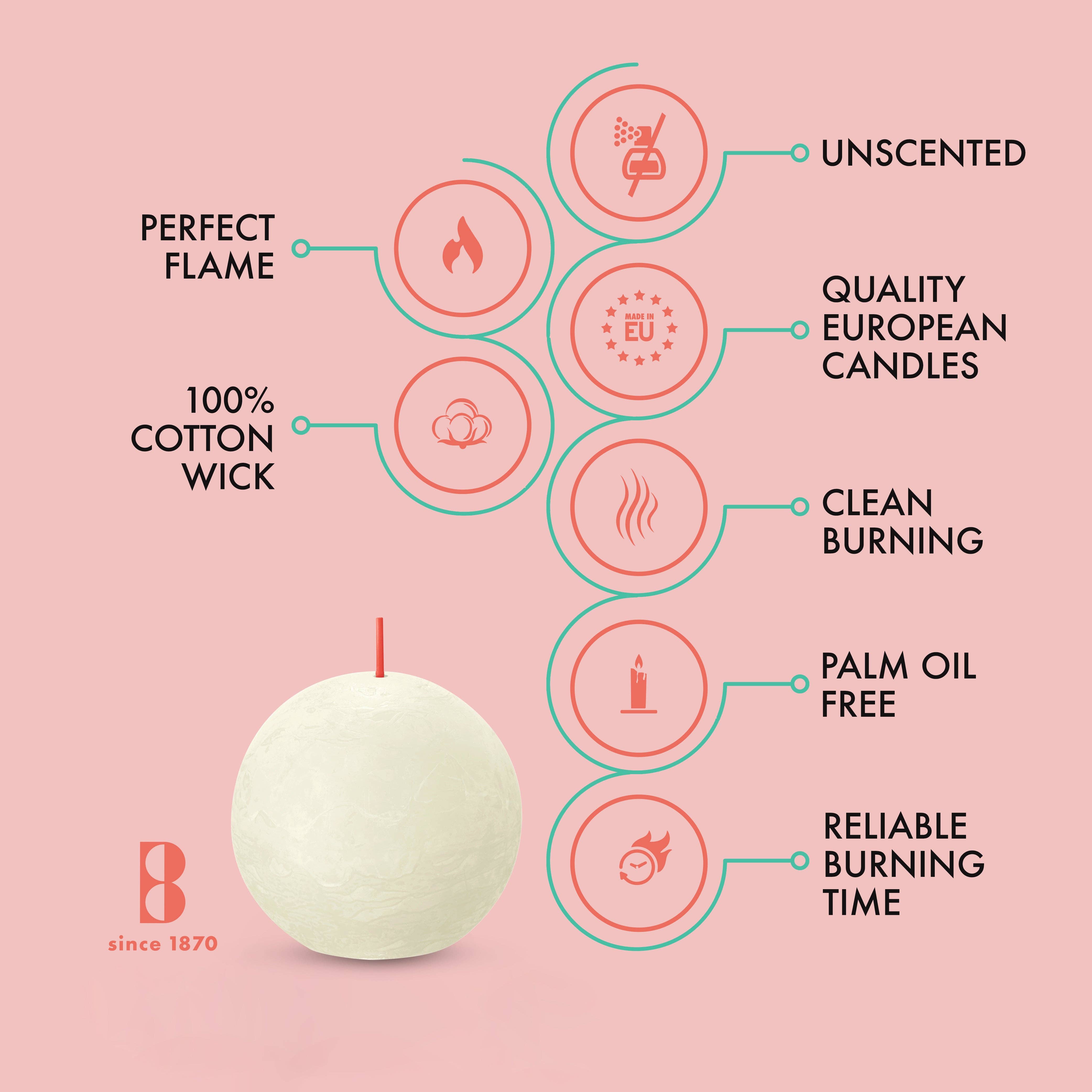 BOLSIUS – Velas de decoração por atacado – 6 Velas rústicas 3" - Inperfuted - Natural - Eco-Friendly - Cera Plant-Based - **Vendido Individualmente15