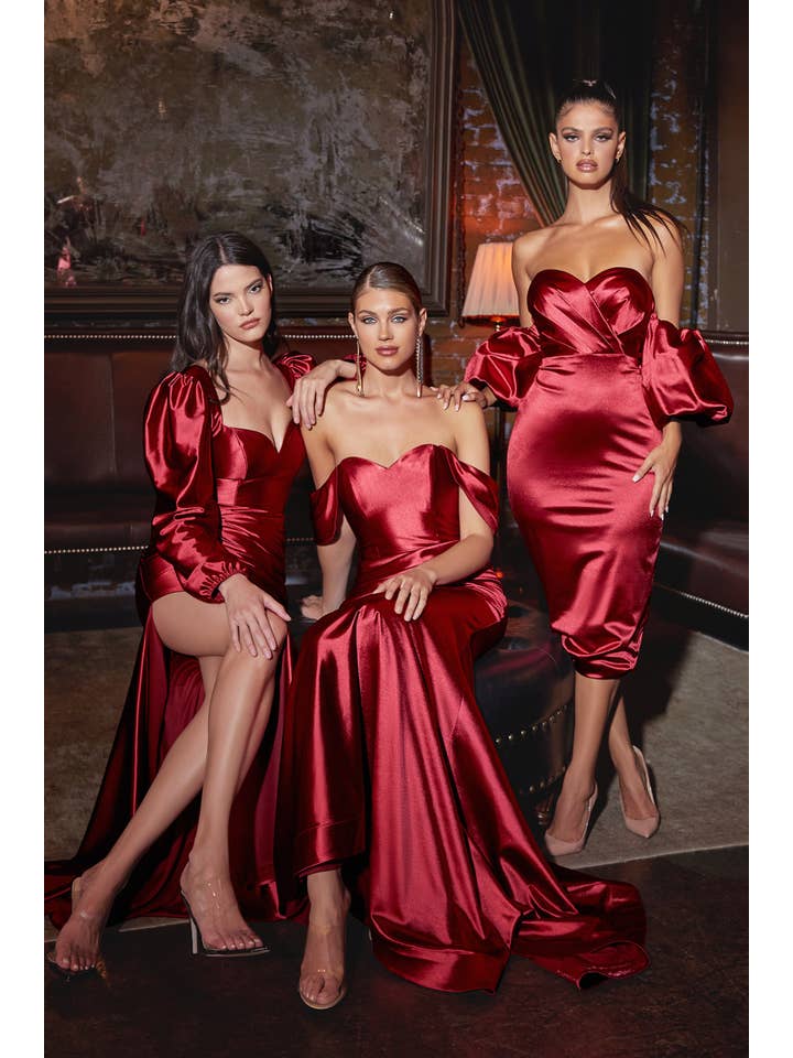 Ladivine by Cinderella Divine - Wholesale Gown - Women's - SATIN STRAPLESS FITTED GOWN