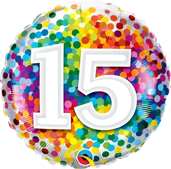 Party Hunterz LLC - Wholesale Balloon - 18" Round 15 Rainbow Confetti 1