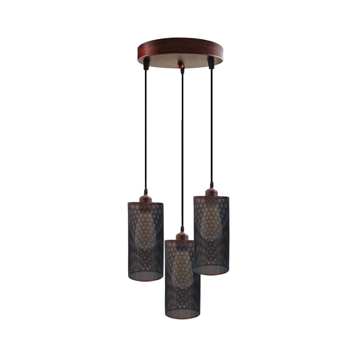 Ledsone – wholesale Chandelier/hanging light – Retro 3 way Round Ceiling Cage Pendant Light E27 Holder~39680