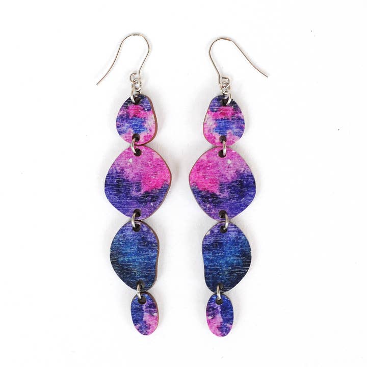 Boucles d'oreilles PATH durables en bois 3. Design finlandais. pour la vente par MILANKA JEWELRY