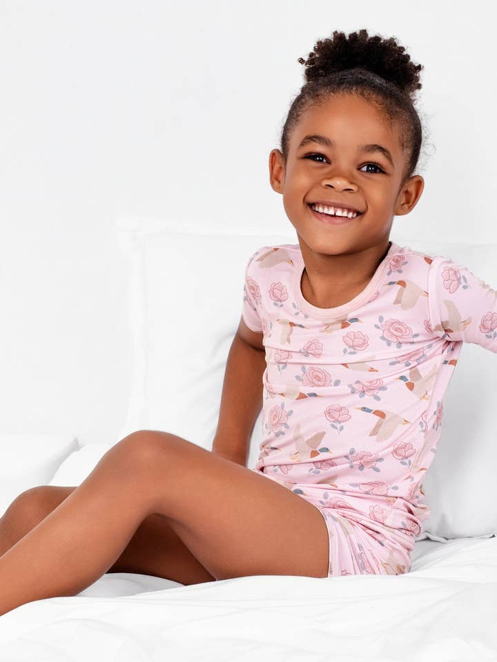 Mallards in Bloom Bamboo Two-Piece Short Set for wholesale by Pearls & Pelicans