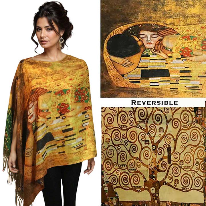 The Magic Scarf Company - Wholesale Wrap - Women's - 3180 - Sueded Art Design Button Shawls 15