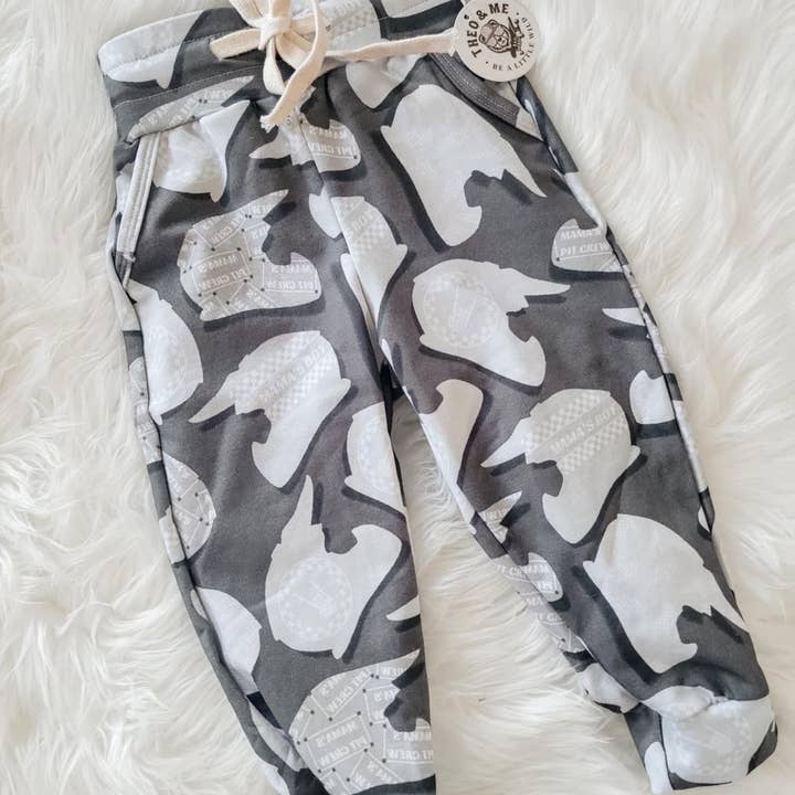 Baby & Toddler Grey & Black Dirt Biking Helmet Joggers for wholesale by Rufflеѕ & Bоwtіеѕ - Affordable Boys & Girls Clothing