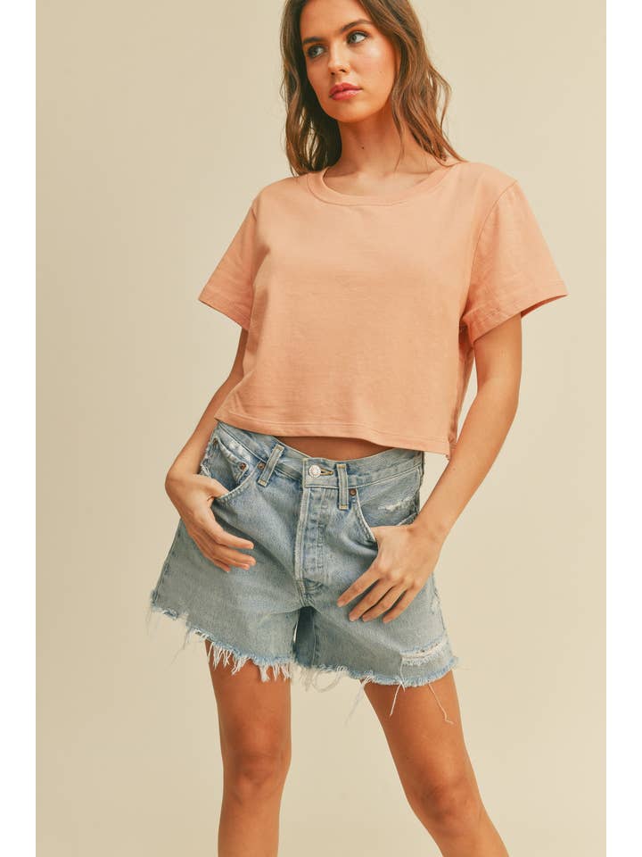 Honestee - Wholesale T-Shirt - Women's - Blank Short Cropped T-Shirt22