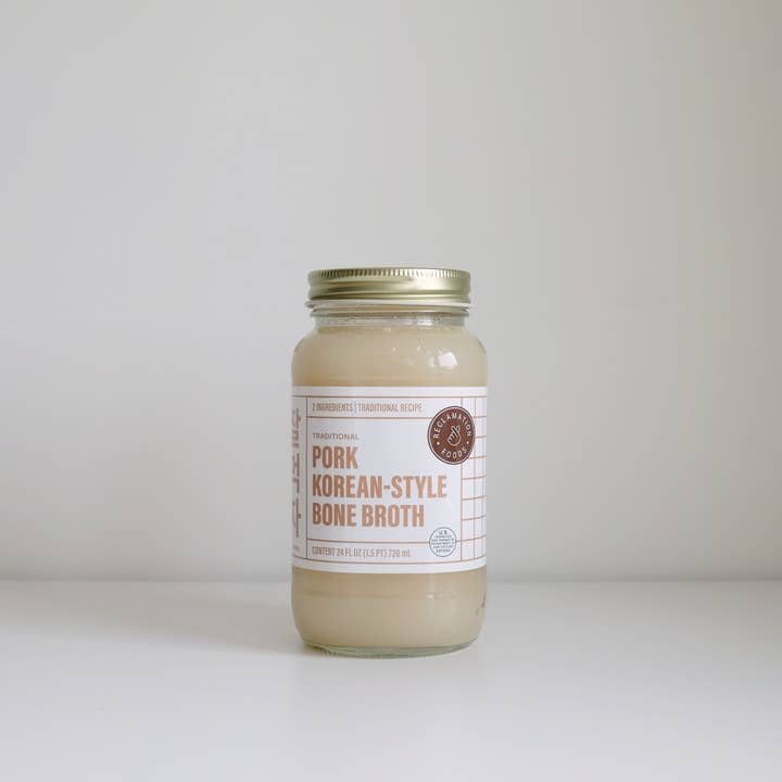 Reclamation Foods (fka Heart & Seoul Food Co.) - Wholesale Broth - Korean-Style Pork Bone Broth: Pasture-Raised Pork, 24 oz
