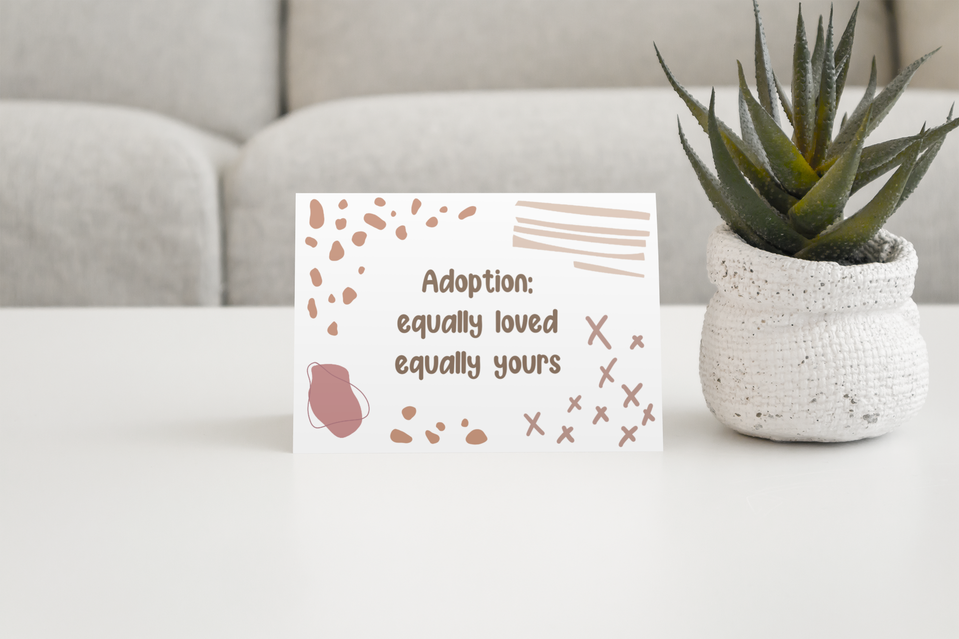 Paperleaf Studios – wholesale Babykort – Adoptionskort: 'Lika älskad, Lika din '2