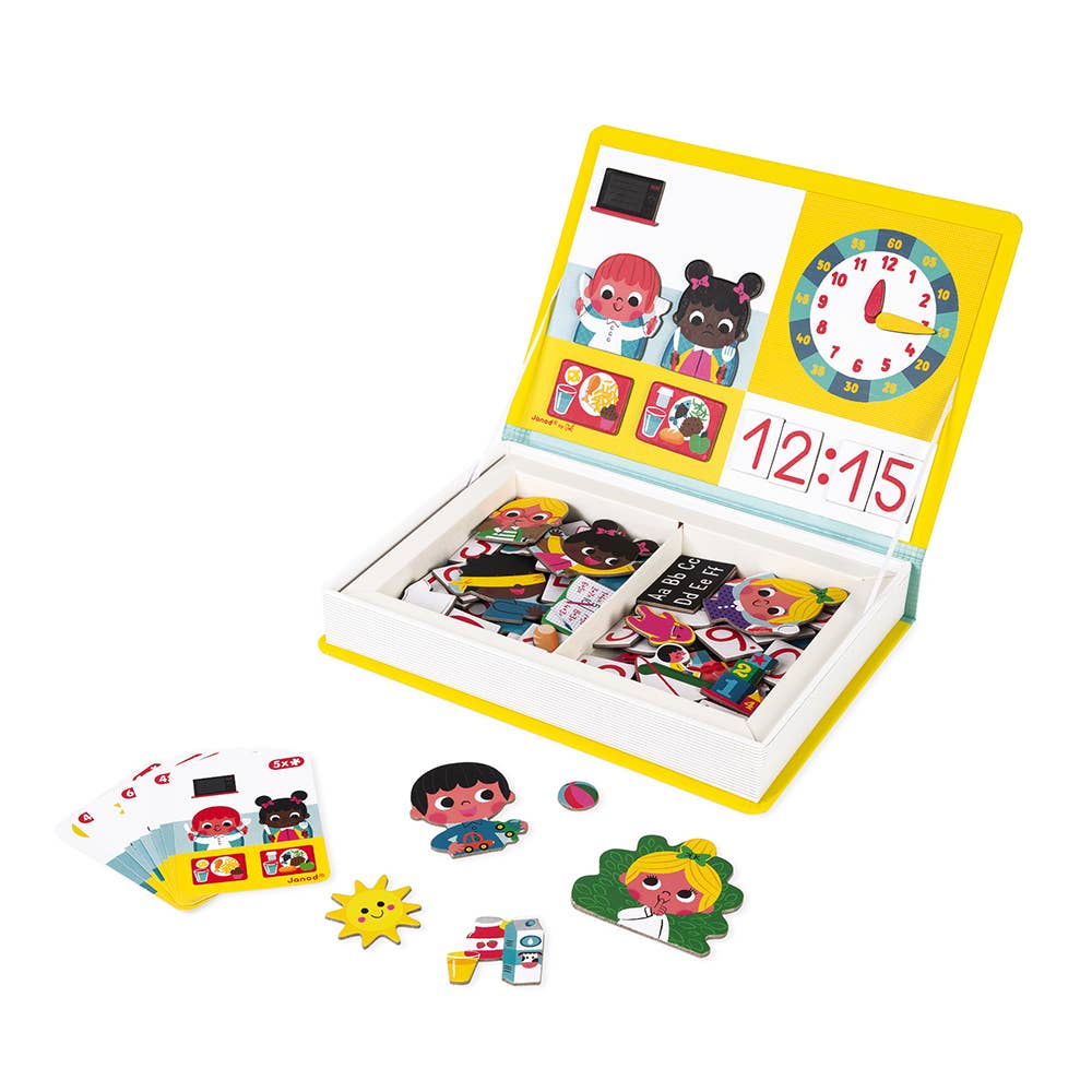 Janod - Wholesale Toy Set - Kids - Magneti'book - Learn to Tell the Time1