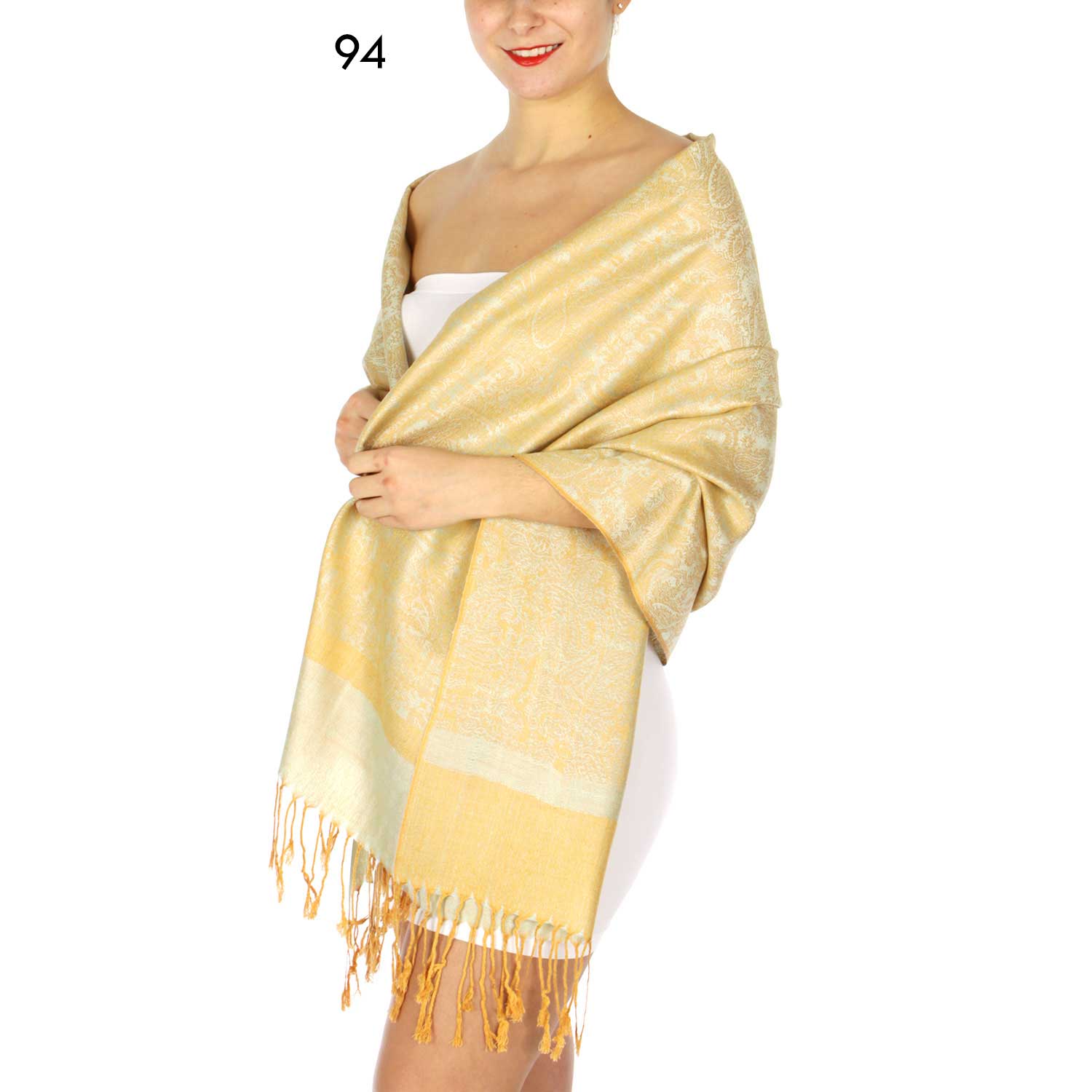 SERENITA – Großhandel Schal – Damen – Jacquard Paisley Pashmina Schal Wendbarer Stola-Wickel4