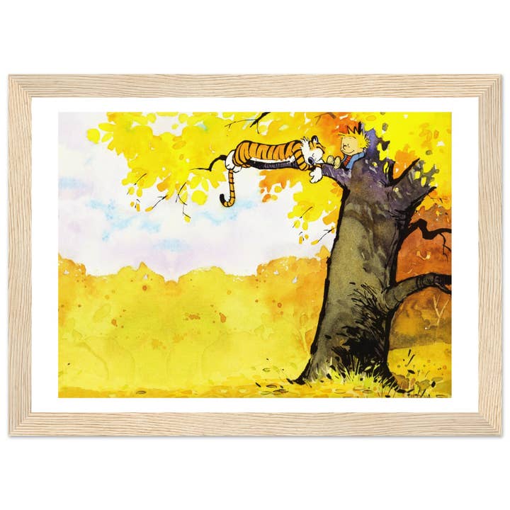 Art-O-Rama Shop - Vente Poster - Poster Calvin et Hobbes assis sur un arbre12