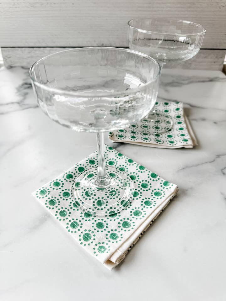 Cocktail Napkins Green - set of 4 for wholesale by August Table