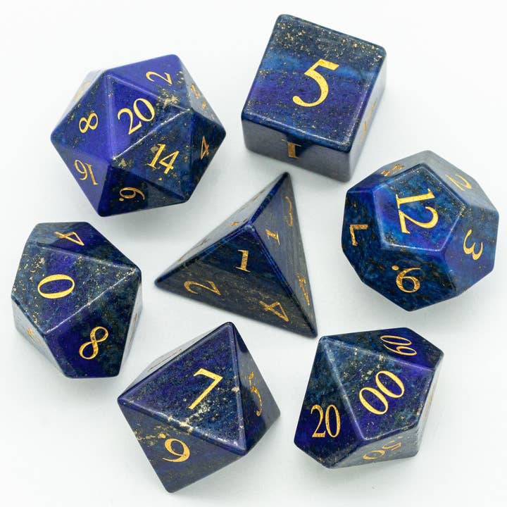 Geek Therapeutics – wholesale Dice – Lapis Lazuli Gemstone Dice Set5